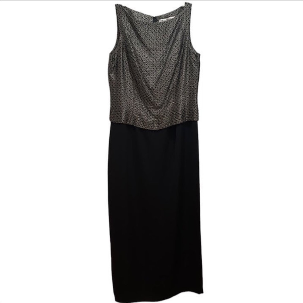 Marie St. Claire Long Dress Size 14 Gold and Black Beaded